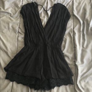 Black lace romper